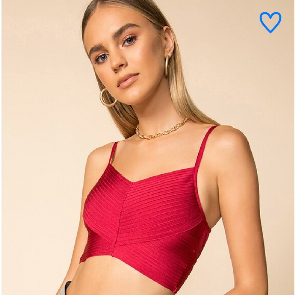 Superdown Katia Red Bandage Crop Top